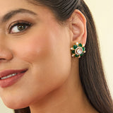 Green flower studs