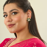 Green flower studs