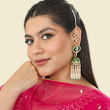 Emerald moti drop jhumki